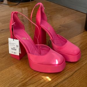Zara Hot Pink Platform Heels